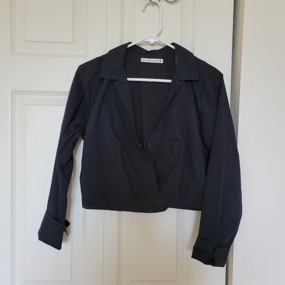 Abercrombie & Fitch Long Sleeve Poplin Wrap Top - Picture 3 of 6